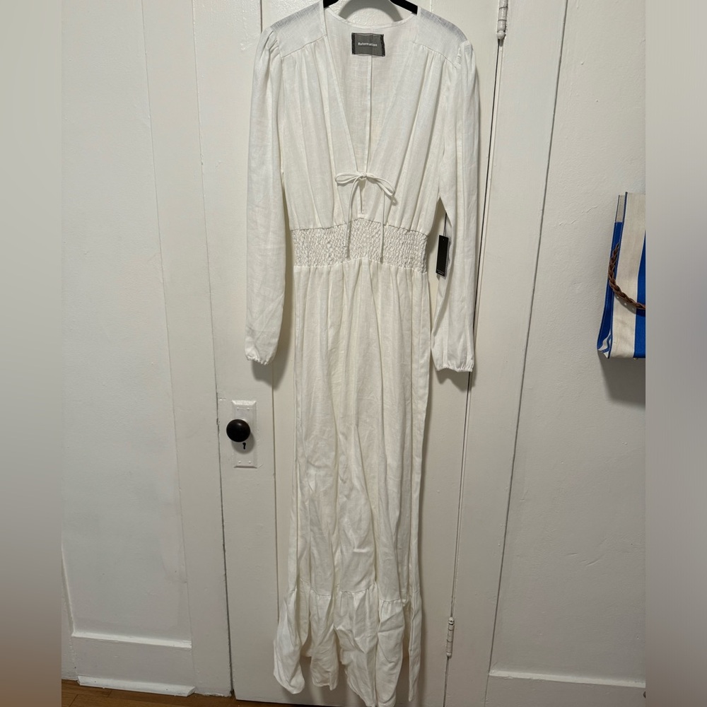 NWT Reformation Chantal White Linen Dress